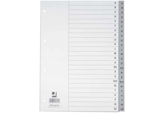 Immagine di Divisori alfabetici Q-Connect A-Z 22,5x29,7 cm grigio 24 pagine KF01818