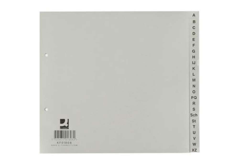 Immagine di Divisori alfabetici Q-Connect A-Z metà altezza 23x21 cm grigio 24 pagine KF01808