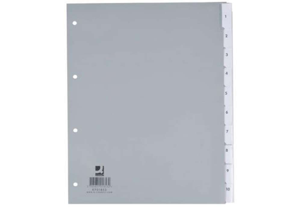 Immagine di Divisore personalizzabile Q-Connect grigio 24,5x29,7 cm ppl 10 pagine KF01853