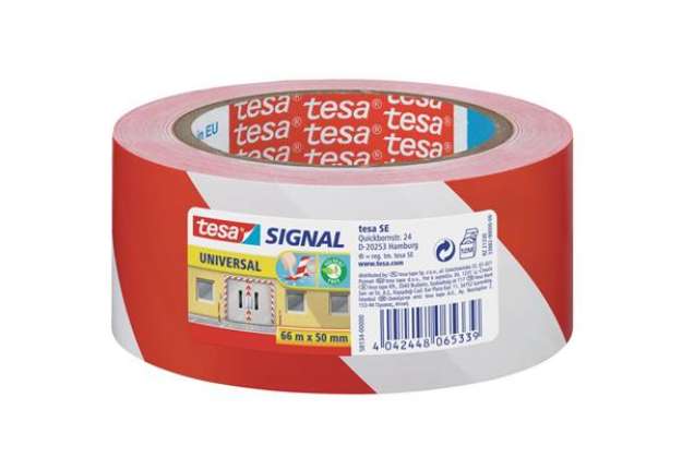 Immagine di Nastro segnaletico tesa Signal Universale OPP adesivo acrilico 50mm x 66m rosso-bianco - 58134-00000