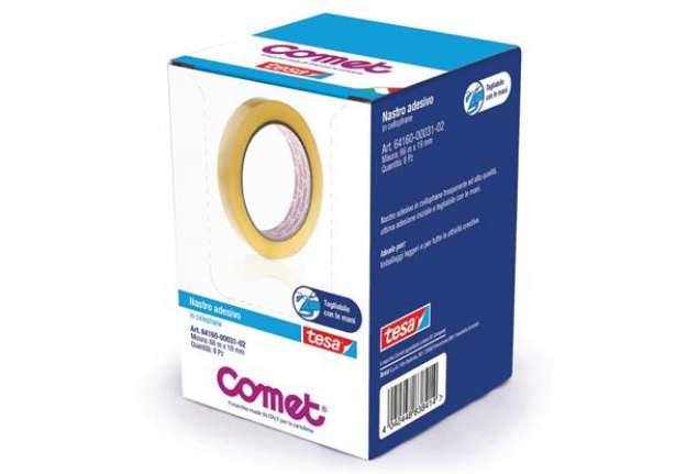 Immagine di Nastri adesivi trasparenti Comet CELLO 64-160 cellophane 19 mm x 66 m conf. 8 pezzi - 64160-00031-02
