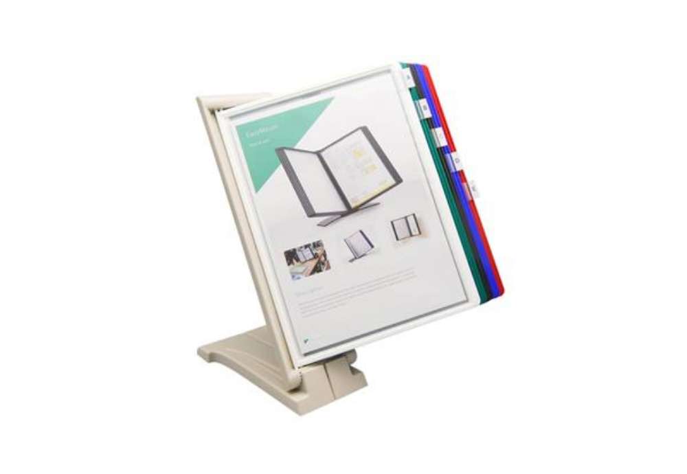 Immagine di Leggio da tavolo o da parete Q-Connect Quickfind 10 pannelli A4 grigio KF06002