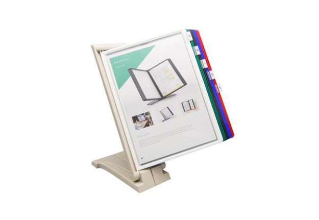 Immagine di Leggio da tavolo o da parete Q-Connect Quickfind 10 pannelli A4 grigio KF06002