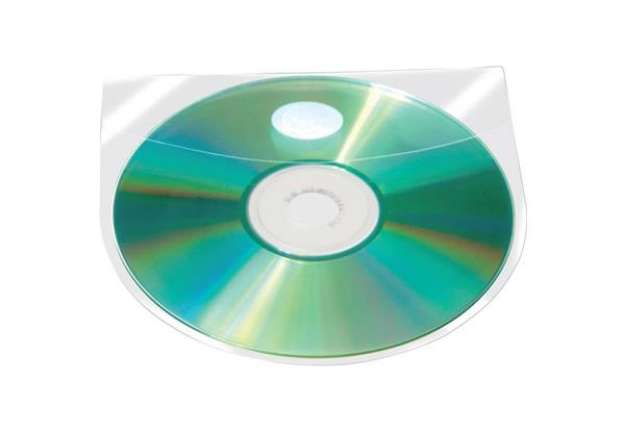 Immagine di Custodia autoadesiva per CD/DVD Q-Connect 12,6x12,6 cm trasparente Conf. 10 pezzi - KF27032