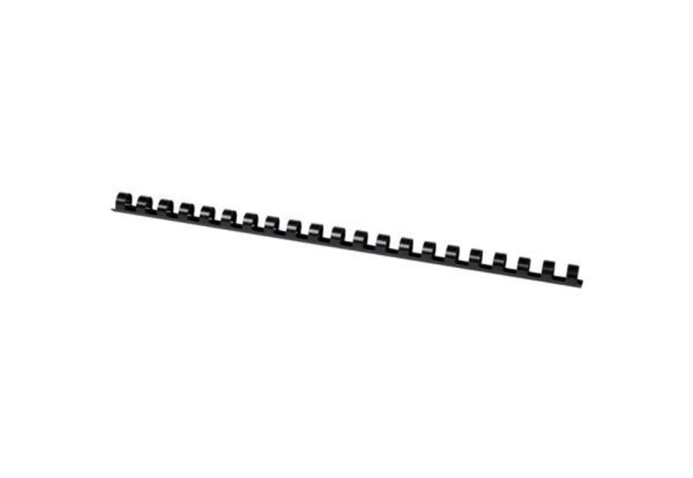 Immagine di Dorsi a spirale in PVC per rilegatura Q-Connect A4 - 21 anelli 12 mm - fino a 80 ff nero - conf. 100