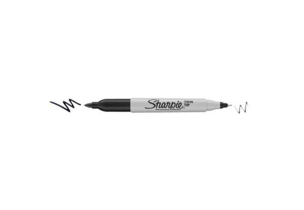 Immagine di Marcatore permanente Sharpie Twin Tip EF F a doppia punta conica 1-0,5 mm nero S0811100