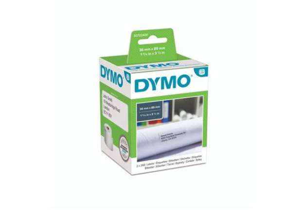 Immagine di Rotoli da 260 etichette Dymo LabelWriter Indirizzi Estesi 89x36 mm bianco confezione da 2 rotoli - S