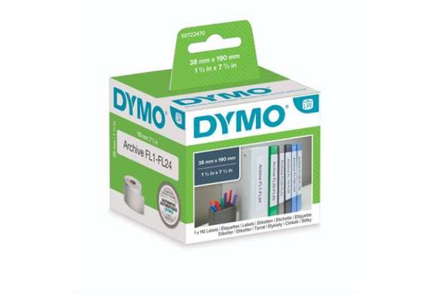 Immagine di Rotolo da 110 etichette Dymo LabelWriter indirizzi standard 190x38 mm bianco S0722470