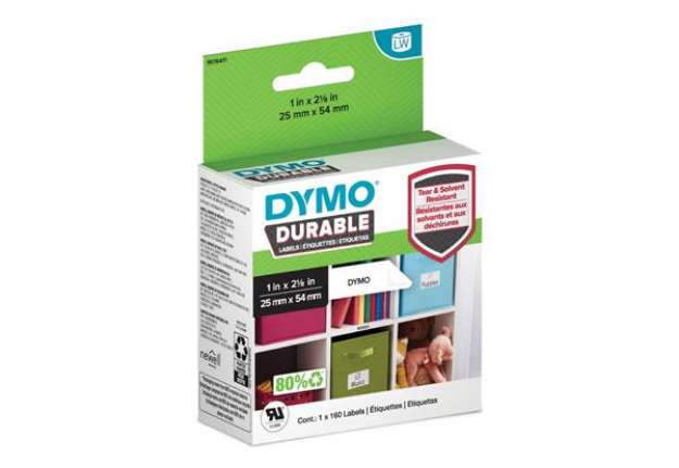 Immagine di Rotolo da 160 etichette Dymo LaberWriter durable spediz./badge 54x25 mm bianco 2112283
