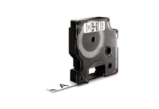 Immagine di Nastro per etichettatrici Dymo D1 Poliestere extra strong 12 mm x 5,5 m nero/bianco - S0718060