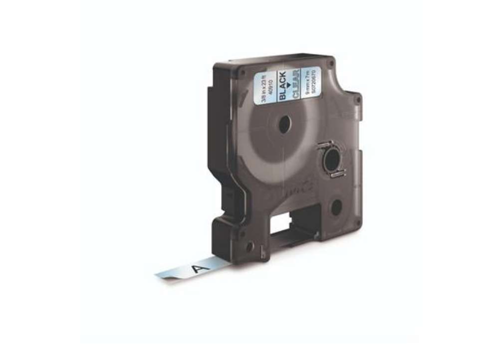 Immagine di Nastro per etichettatrici Dymo D1 9 mm x 7 m nero/trasparente S0720670