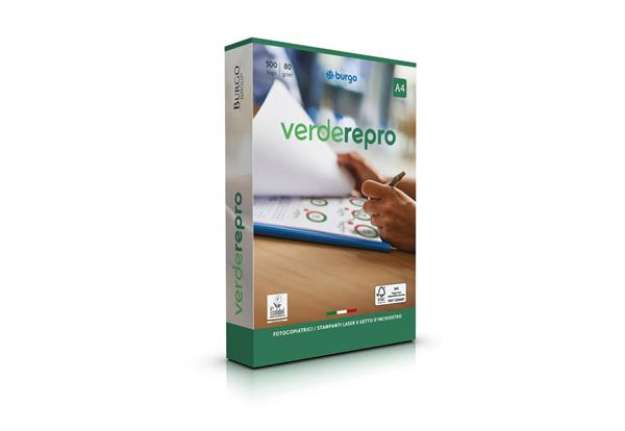 Immagine di Carta per fotocopie A4 Burgo Repro Verde - High Quality 80 gr. bianca Risma 500 fogli - 8144