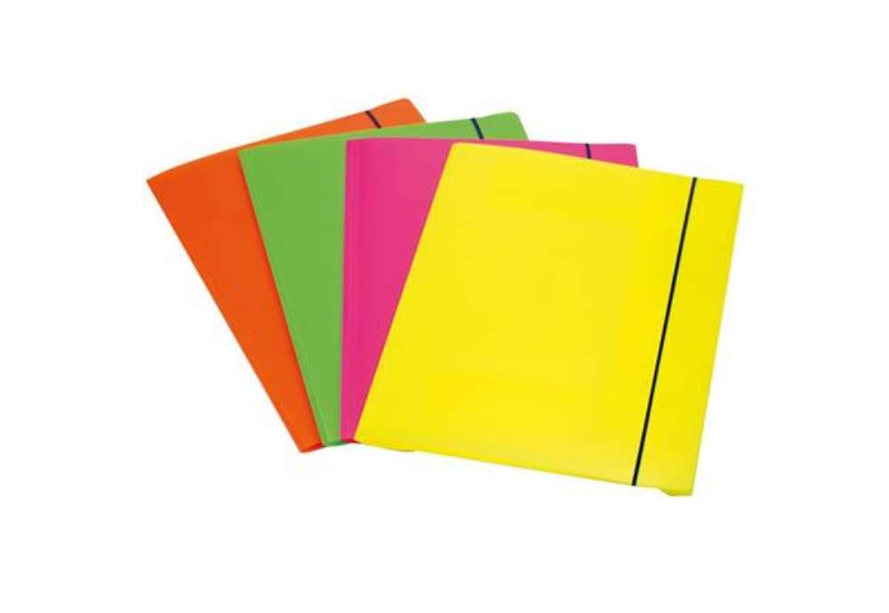 Immagine di Cartellina a 3 lembi Leonardi cordonatura multipla con elastico A4 assortiti  conf. da 4 - 1028001