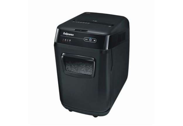 Immagine di Distruggidocumenti uso moderato FELLOWES AutoMax™ 200C - P-4 - 32 L - taglio a frammenti 4x38 mm - n