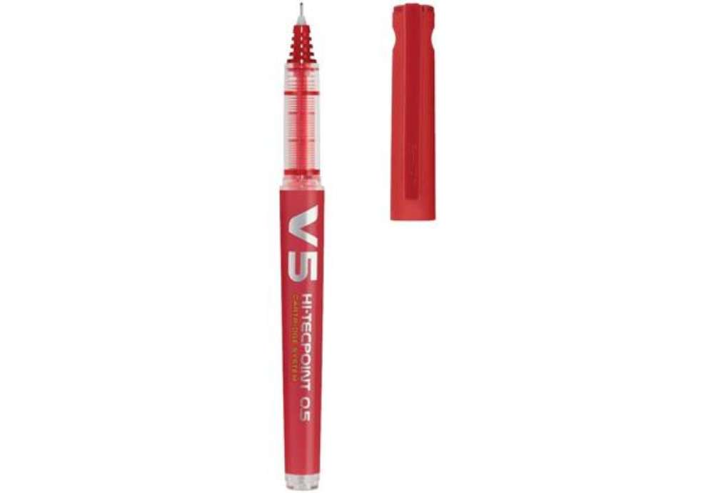 Immagine di Penna roller ricaricabile a inchiostro liquido Pilot HI-TECPOINT V5 Begreen 0,5 mm rosso - 040327