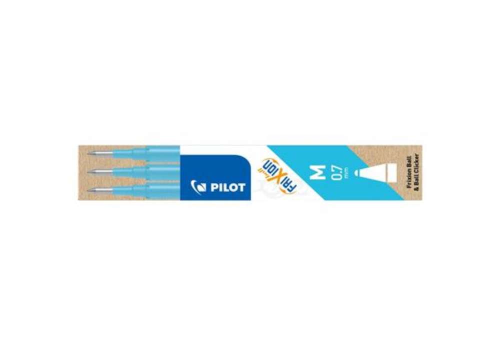 Immagine di Refill penne a sfera Pilot Frixion Ball e Clicker 0,7 mm azzurro Set 3 pezzi - 006645