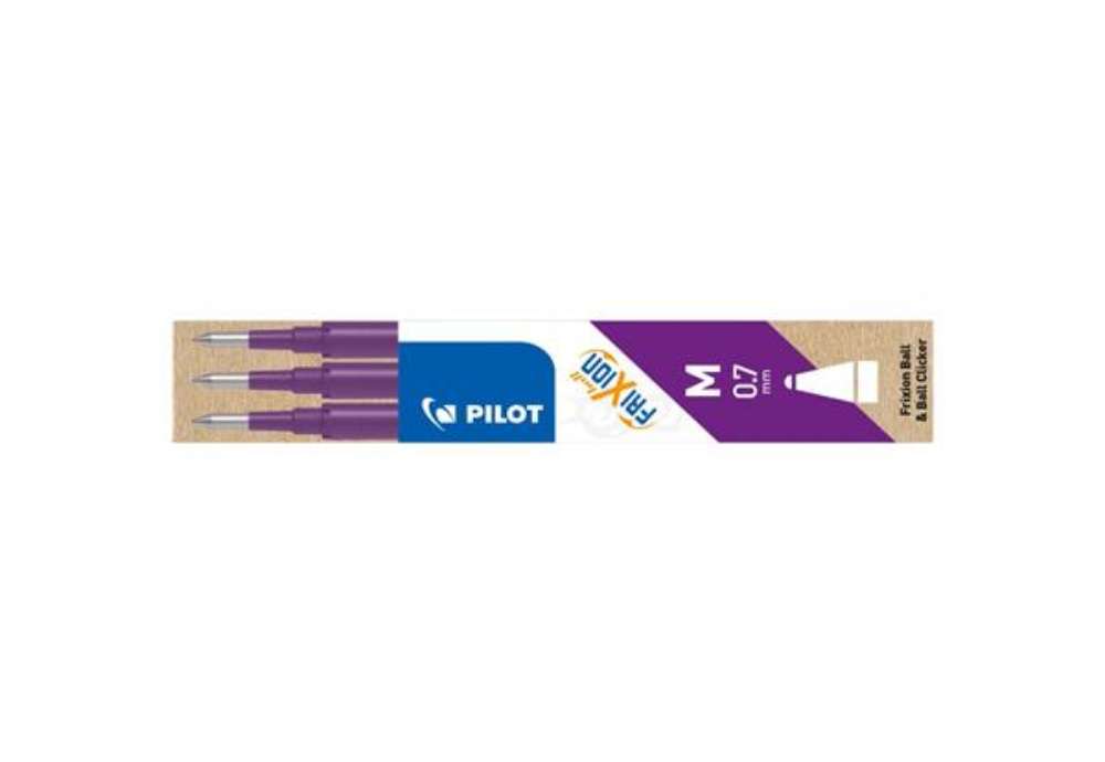 Immagine di Refill penne a sfera Pilot Frixion Ball e Clicker 0,7 mm viola Set 3 pezzi - 006646