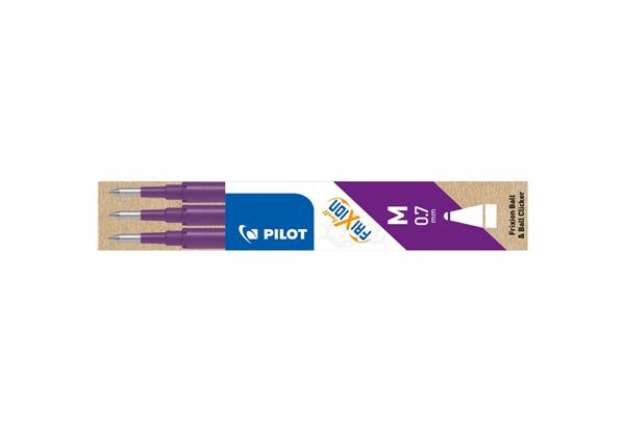 Immagine di Refill penne a sfera Pilot Frixion Ball e Clicker 0,7 mm viola Set 3 pezzi - 006646
