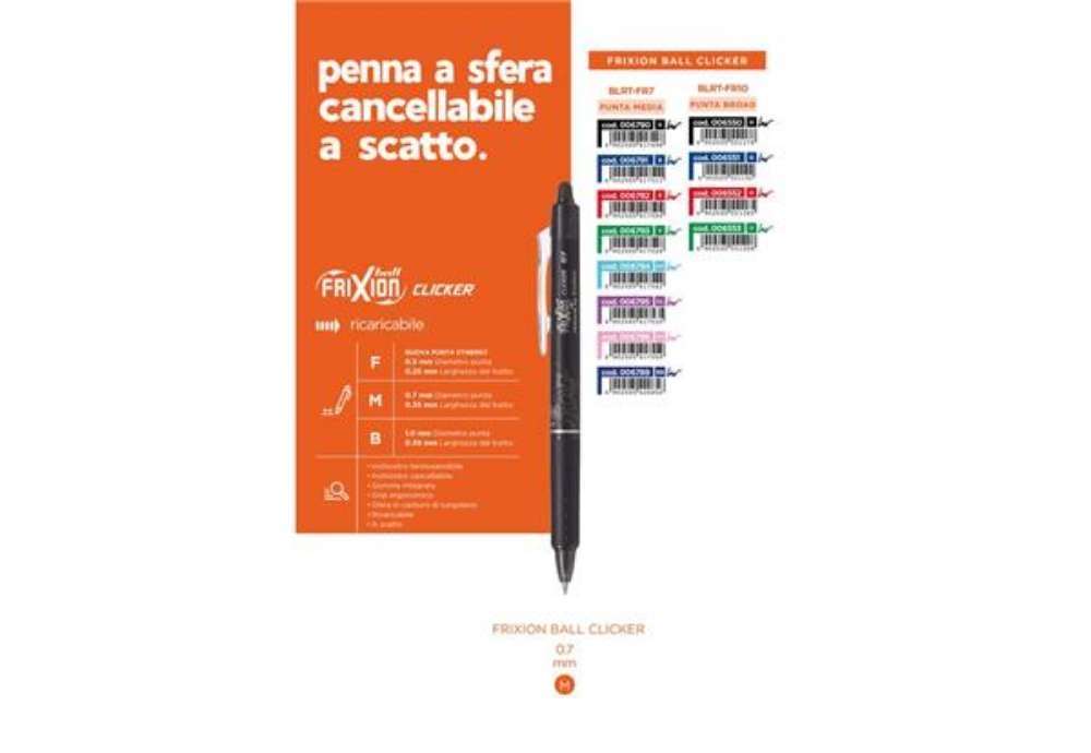 Immagine di Penna a sfera cancellabile Pilot Frixion Ball Clicker 0,7 mm blu 006791