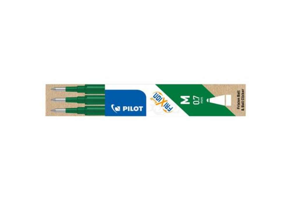 Immagine di Refill penne a sfera Pilot Frixion Ball e Clicker 0,7 mm verde Set 3 pezzi - 006659