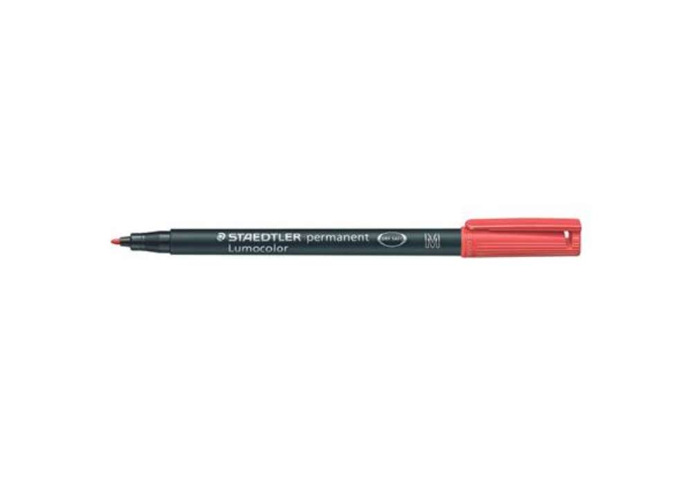 Immagine di Penna a punta sintetica Staedtler Lumocolor permanent pen 317 M rosso 317-2