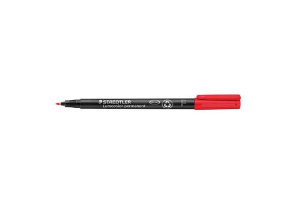 Immagine di Penna a punta sintetica Staedtler Lumocolor permanent pen 318 F rosso 318-2