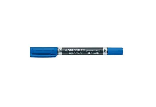 Immagine di Marcatore doppia punta Staedtler Lumocolor permanent duo 348 0,6-1,5 mm blu - 348-3