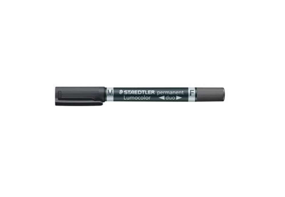 Immagine di Marcatore doppia punta Staedtler Lumocolor permanent duo 348 0,6-1,5 mm nero - 348-9