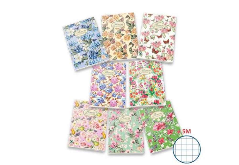 Immagine di Maxi quaderno Pigna Nature Flowers A4 - 80 g/m² - 42 ff - 5M - assortiti - 02298855M