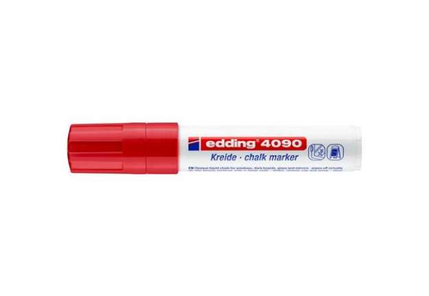 Immagine di Marcatore a gesso liquido edding 4090 punta scalpello 4-15 mm rosso E-4090 002