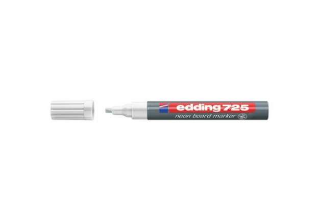 Immagine di Marcatore Neon per lavagne edding 725 punta scalpello 2-5 mm bianco E-725 049