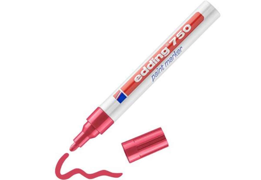 Immagine di Marcatore a vernice edding 750 punta conica 2-4 mm rosso E-750 002