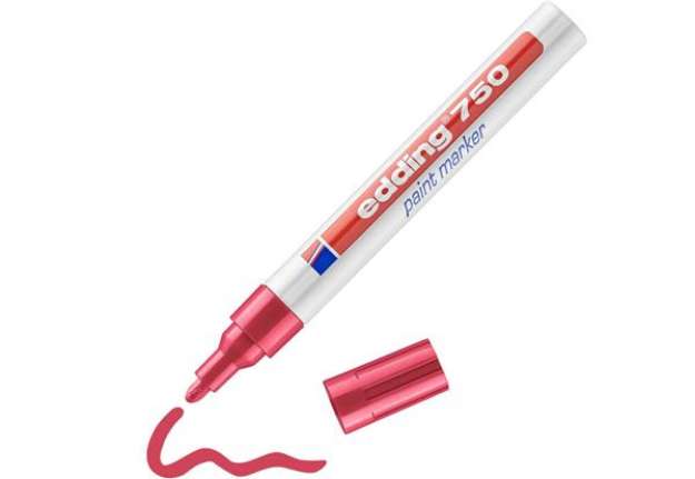 Immagine di Marcatore a vernice edding 750 punta conica 2-4 mm rosso E-750 002