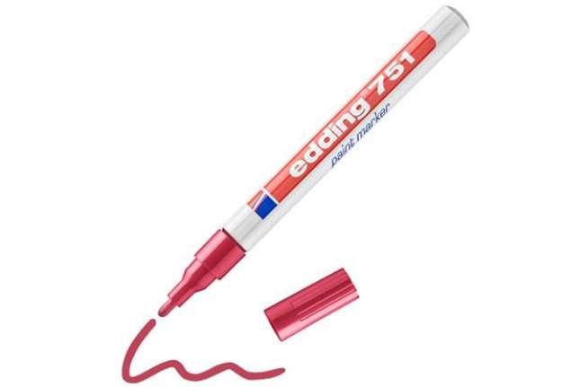 Immagine di Marcatore a vernice edding 751 punta conica 1-2 mm rosso E-751 002