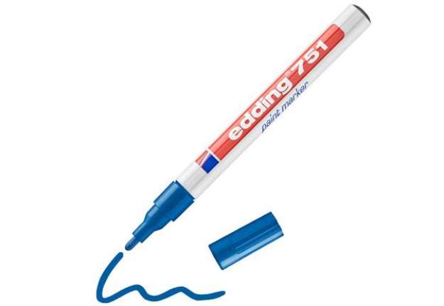 Immagine di Marcatore a vernice edding 751 punta conica 1-2 mm blu E-751 003