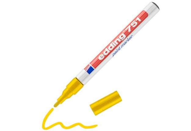 Immagine di Marcatore a vernice edding 751 punta conica 1-2 mm giallo E-751 005