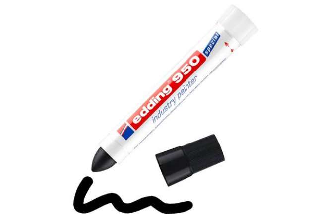 Immagine di Marcatore a cera edding 950 punta conica 10 mm nero E-950 001