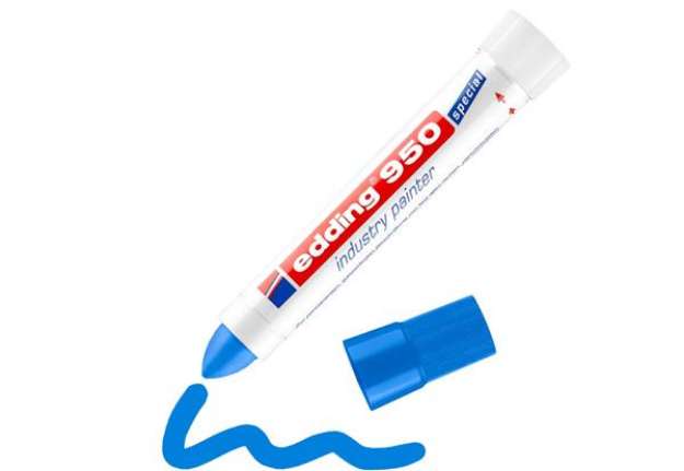 Immagine di Marcatore a cera edding 950 punta conica 10 mm blu E-950 003