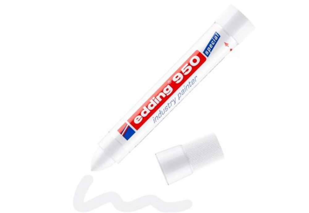 Immagine di Marcatore a cera edding 950 punta conica 10 mm bianco E-950 049