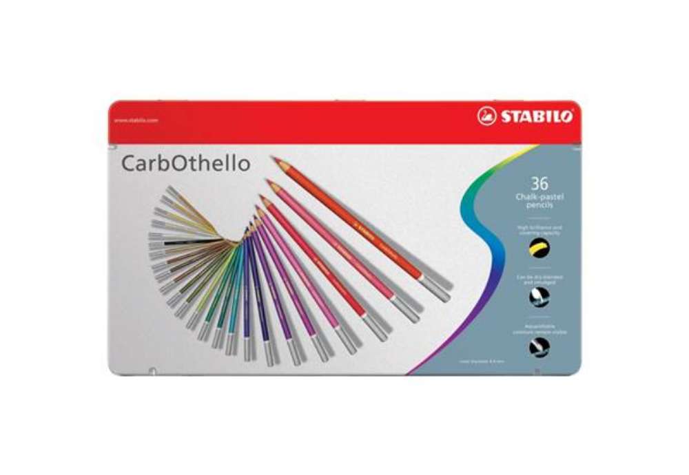 Immagine di Matite colorate Stabilo CarbOthello tratto 4,4 mm assortiti scatola di metallo da 36 - 1436-6