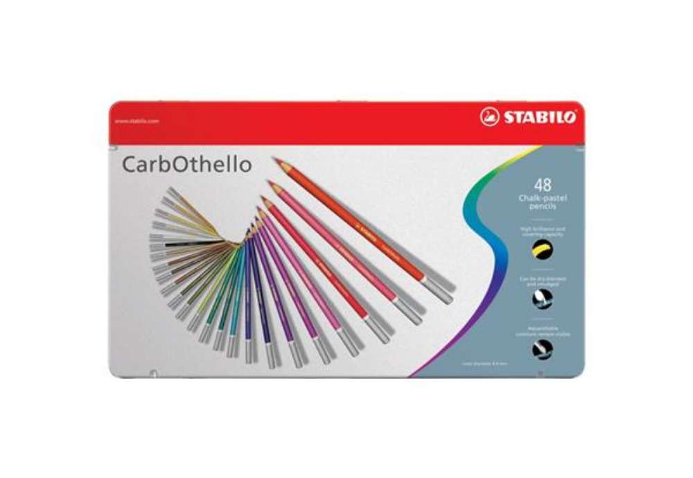 Immagine di Matite colorate Stabilo CarbOthello tratto 4,4 mm assortiti scatola di metallo da 48 - 1448-6