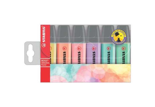 Immagine di Evidenziatori Stabilo Boss Original Pastel 2-5 mm assortiti astuccio da 6 - 70/6-2