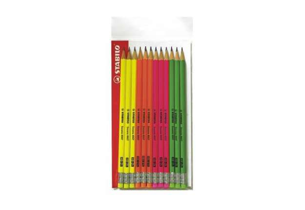 Immagine di Matite Stabilo Swano fluo 2,5 mm grafite HB confezione da 12 - IT12/110-490712