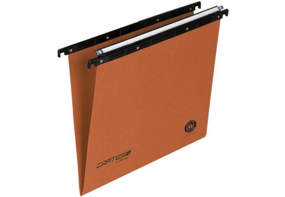 Immagine di Cartella sospese orizzontali per cassetti CARTESIO 33 cm fondo V arancio Conf. 50 pezzi - 100/330-B2