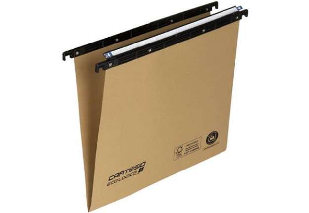 Immagine di Cartelle sospese orizzontali per cassetti CARTESIO ECO 33 cm fondo V avana conf. da 25 - 100/330-A1