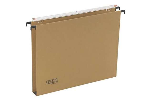 Immagine di Cartelle sospese orizzontali per cassetti AVANA 33 cm fondo U 3 cm avana Conf. 50 pezzi - 060/330 Be