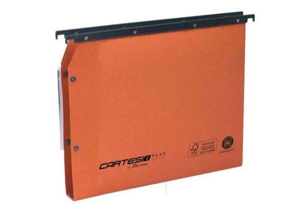 Immagine di Cartelle sospese laterali per armadi CARTESIO PLUS 33 cm fondo U 5 cm arancio Conf. 25 pezzi - 314 M