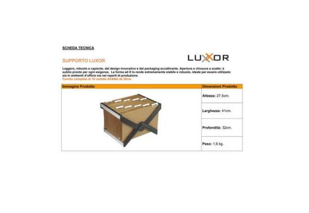 Immagine di Supporto per cartelle sospese LUXOR 39 cm forma a X avana 41x32x27 cm 10 cartelle - LUXOR 4 AV 10 P1