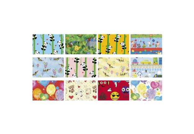 Immagine di Carta da regalo in fogli Rex-Sadoch Raso Bimbi 70x100 cm assortiti Conf. 100 pezzi - R4407GEN