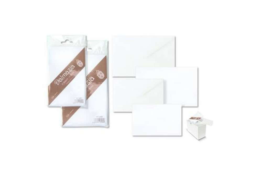 Immagine di Biglietti con busta Ellebi - Sadoch Dalmazia ''formato 4'' 7,5x11 cm bianco Conf. 10 pezzi - 8034